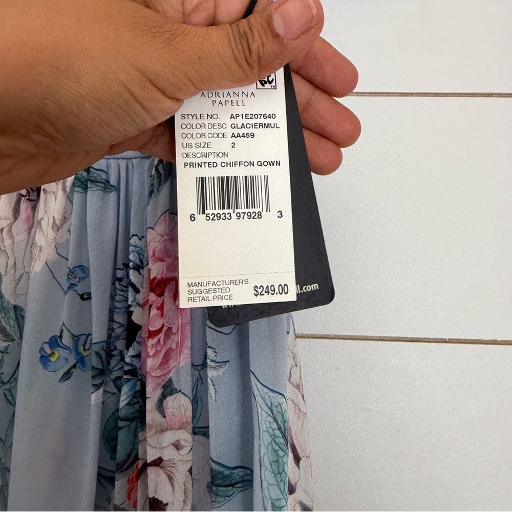 Adrianna Papell Printed Chiffon dress Gown - Picture 4 of 10